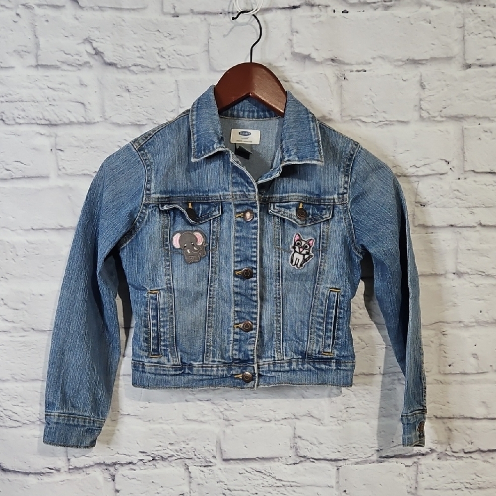 Old Navy Blue Denim Kids Jacket with Patches